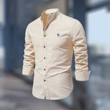Herren-Hemd mit kragenaufbau | klassischer schnitt – Beige