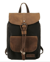 OSLO | Wachs-Leinwand-Rucksack – Schwarz