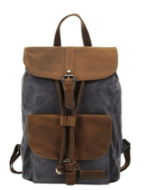 OSLO | Wachs-Leinwand-Rucksack – Dunkelgrau