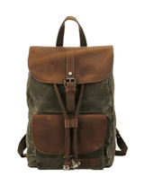 OSLO | Wachs-Leinwand-Rucksack – Olivgrün