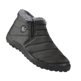 Winterschuhe Damen| Flach Knöchelhoch Mit Rundkappe – Schwarz