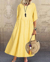 Krystal - Sommer Midikleid aus Leinen – Gelb