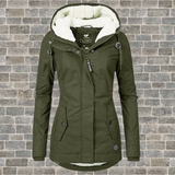 Elsie belle - neue plissierte kapuzenjacke aus baumwolle – Armee grün