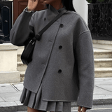 Modische Vintage Kaschmir Winterjacke für Frauen – Grau
