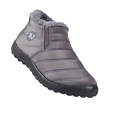 Winterschuhe Damen| Flach Knöchelhoch Mit Rundkappe – Grau