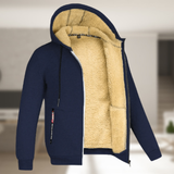 Sadi - Lässige Herren Winterjacke mit Kapuze und Fleece – Marineblau