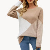 Bryony - verspieltes mehrfarbiges sweatshirt für damen. lässiges oberteil – Khaki