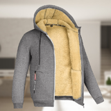 Sadi - Lässige Herren Winterjacke mit Kapuze und Fleece – Grau