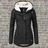 Elsie belle - neue plissierte kapuzenjacke aus baumwolle – Schwarz