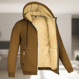 Sadi - Lässige Herren Winterjacke mit Kapuze und Fleece – Braun