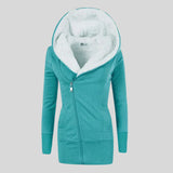 Brie – fleece cardigan mit kapuze – Grün