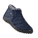 Winterschuhe Damen| Flach Knöchelhoch Mit Rundkappe – Blau