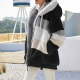 Übergroße Fleecejacke – Schwarz
