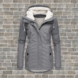 Elsie belle - neue plissierte kapuzenjacke aus baumwolle – Grau