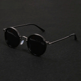 Mette | Zeitlose Runde Sonnenbrille – Schwarz / Schwarz