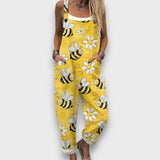Mavi – Latzhose mit Bienenprint und Sommerflair – Hellgelb