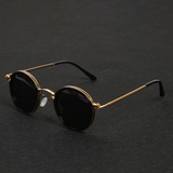 Mette | Zeitlose Runde Sonnenbrille – Gold / Schwarz
