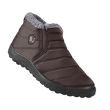 Winterschuhe Damen| Flach Knöchelhoch Mit Rundkappe – Braun