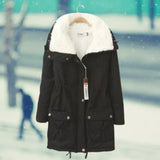 Yinara - fleece-winterjacke für damen – Schwarz