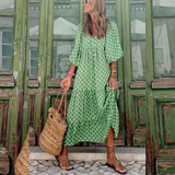Calista - Gemustertes Maxikleid – Grünes Original