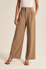 Aerelle | Wide-Leg Schneiderhose – Braun