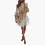 Mini Kleid mit Knopfleiste - Damen Sommerkleid mit Print – Weiß