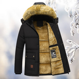 Uriel – herren-wintermantel mit fellfutter – Schwarz