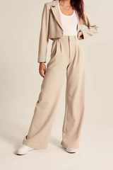 Aerelle | Wide-Leg Schneiderhose – Beige