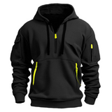Urbaner Hoodie mit Halbzip für Stilbewusste – Schwarz