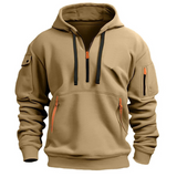 Urbaner Hoodie mit Halbzip für Stilbewusste – Khaki