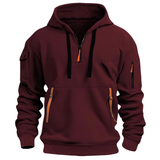 Urbaner Hoodie mit Halbzip für Stilbewusste – Rot