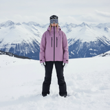 Zweiteiliges Skipak | gepolsterte Jacke und Hose mit klarer Form – Rosa-Schwarz