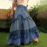 Fiorella | Elegantes Boho Maxi Kleid – Blau