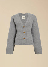 V-Ausschnitt Strickjacke mit Eleganter Struktur – Grau