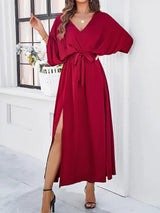 Citra – Elegantes Maxikleid aus Satin – Rot