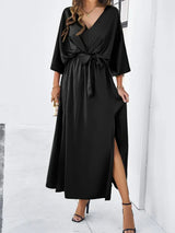 Citra – Elegantes Maxikleid aus Satin – Schwarz