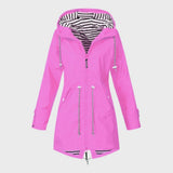 Damen Kapuze Regenjacke | Lange – Rosa