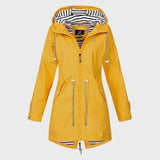 Damen Kapuze Regenjacke | Lange – Gelb