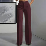 Amelia – Maßgeschneiderte Hose mit hoher Taille – Burgund