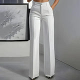 Amelia – Maßgeschneiderte Hose mit hoher Taille – Weiß