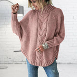 Pullover Damen Strick Rollkragen | Locker & Warm – Rosa