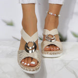 Fernanda : Damen-Keilsandalen – Beige