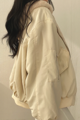 Wintermantel mit Kapuze aus Kaschmir - Vesper – Beige