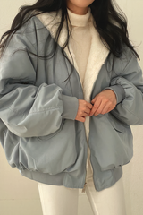 Wintermantel mit Kapuze aus Kaschmir - Vesper – Grau