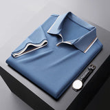 Reginald | Weiter Kragen Regular-Fit Poloshirt – Blau