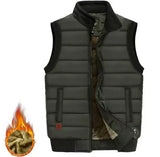 Warme outdoor-weste mit futter für herren – Grau