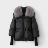 Lucyna - Elegante Jacke mit Pels – Schwarz