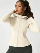 Valtoris | Atmungsaktive Sportjacke Damen für Frühjahr Herbst – Beige