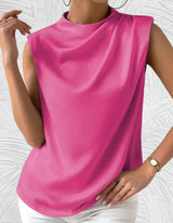 Mairead – Elegante ärmellose Bluse – Rosa