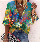 Vanessa | Trendy Boho Casual V Ausschnitt Bluse – CSCX12-0308